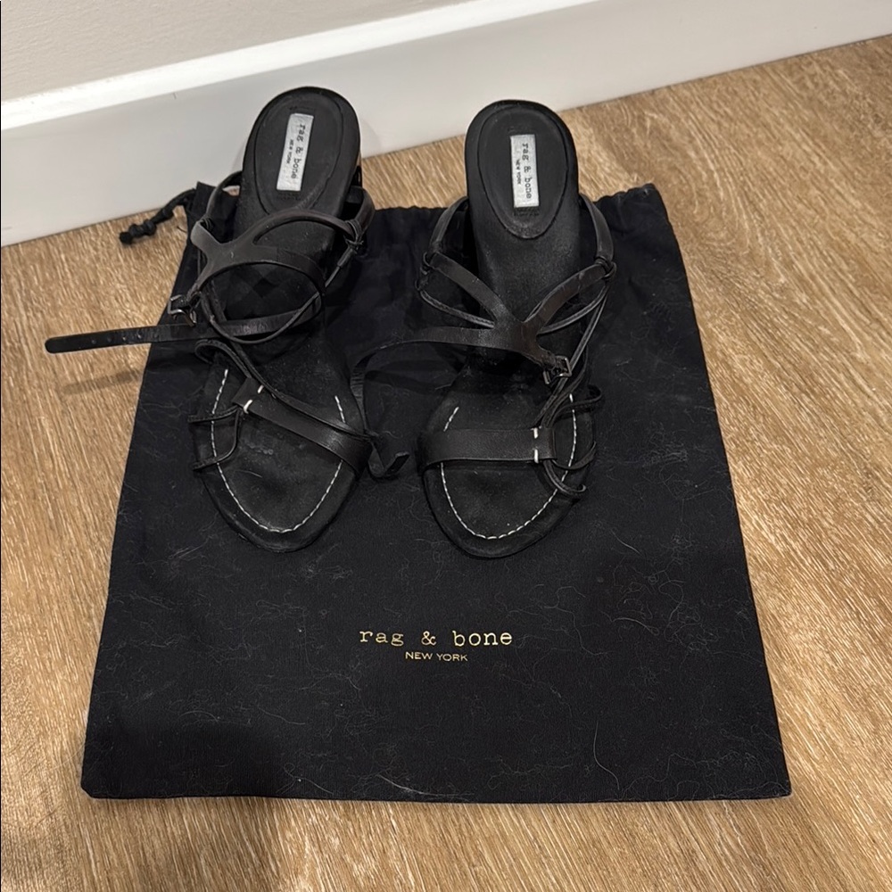 Rag & Bone Black Vossen Sandals 37